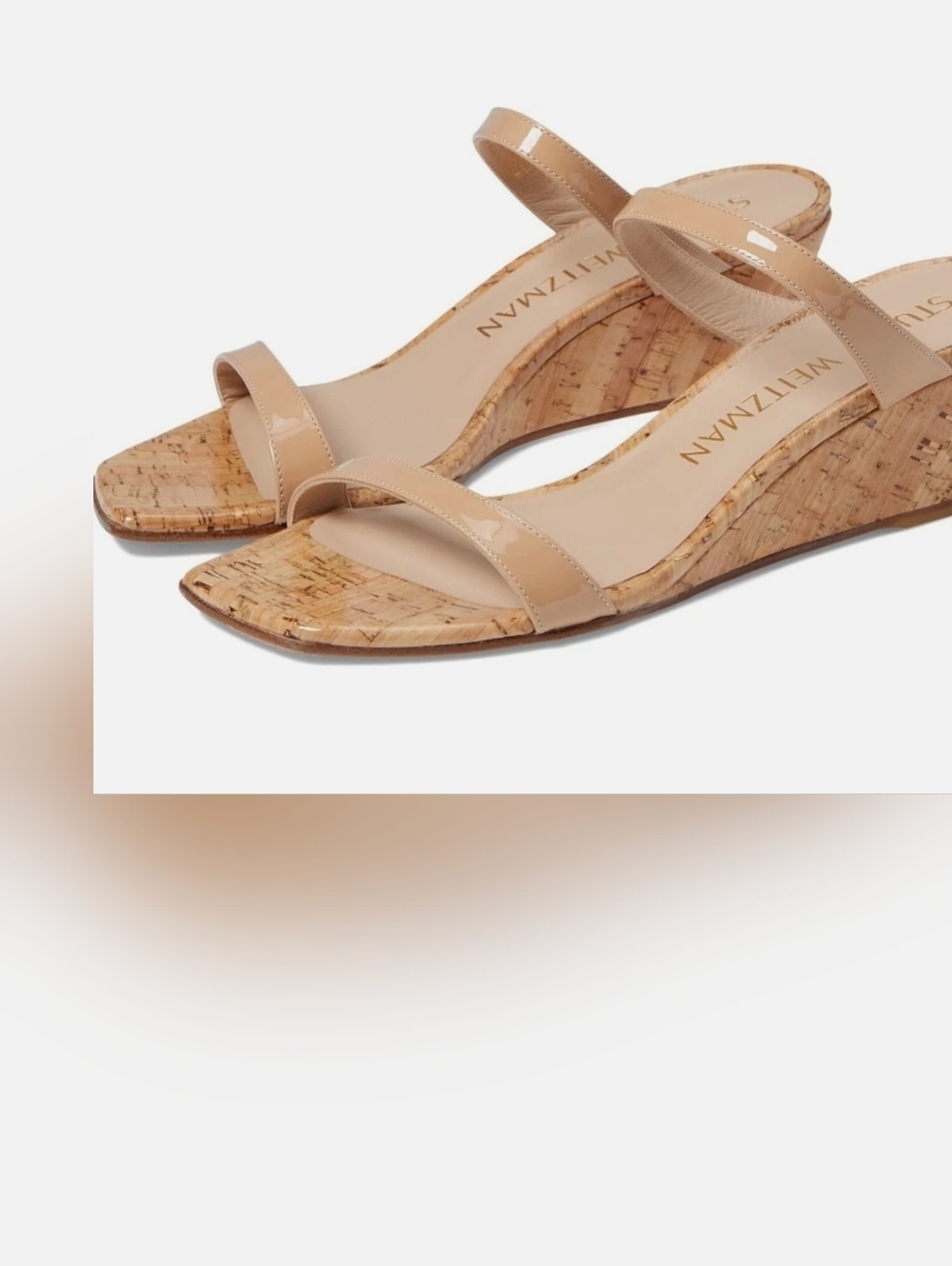 STUART WEITZMAN Womens Beige Cork Double Band Aleena Wedge Sandal 7 B MSRP $395 - Picture 2 of 16